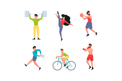 Sportsmen. Healthy lifestyle persons active recreation training exerci