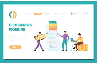 UI builders. Landing page of designers and programmers making various