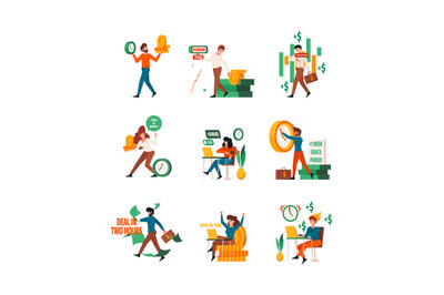 Time money concept. Business people holding money growth capital with