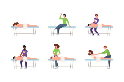 Therapist. Manual healthcare doctor touching patient body relaxing wel