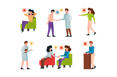 Therapy. Patients talking with doctor adult psychologist therapy consu