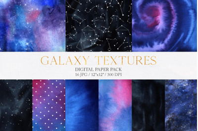 Watercolor Galaxy Space texture Digital papers pack