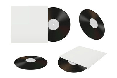 Vinyl record. Mockup of retro music stuff dj album cover decent vector