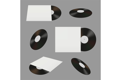 Old vinyl. Dj record stuff vinyl vintage for music studio decent vecto