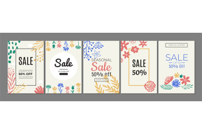 Cute sale banners. Abstract discount poster&2C; colorful special prices v