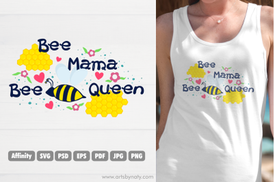Bee Queen Mothers day SVG Illustration.&nbsp;