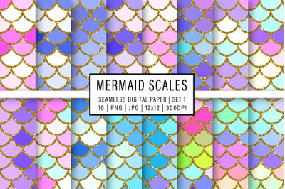 Mermaid Scales Digital Papers