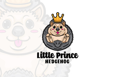 Hedgehog Prince Cartoon Mascot Logo