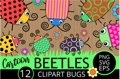 Cartoon Leaf Beetles - Cute Vector Clipart