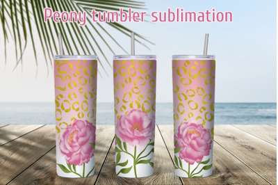 Flower tumbler design | Pink leopard sublimation