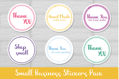 Thank You Business Stickers PNG Bundle, Embroidery Sticker