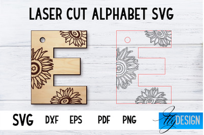 Laser Cut Alphabet with Sunflowers | Letter SVG E