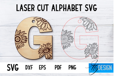 Laser Cut Alphabet with Sunflowers | Letter SVG G