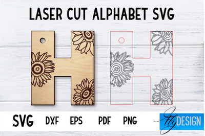 Laser Cut Alphabet with Sunflowers | Letter SVG H