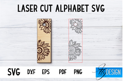 Laser Cut Alphabet with Sunflowers | Letter SVG I