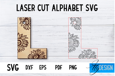 Laser Cut Alphabet with Sunflowers | Letter SVG L