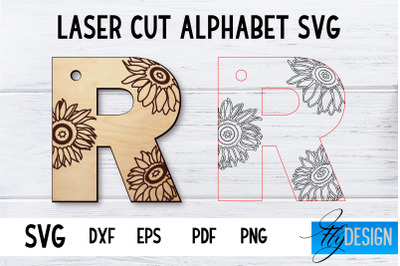 Laser Cut Alphabet with Sunflowers | Letter SVG R