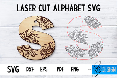 Laser Cut Alphabet with Sunflowers | Letter SVG S