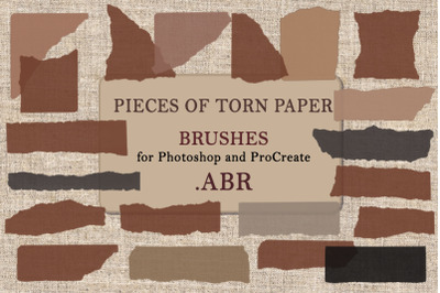 Pieces of torn paper. Brushes for Photoshop and ProCreate .ABR