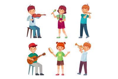 Children orchestra play music, musical and gifted