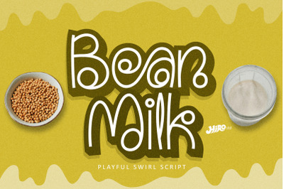 Bean Milk - Playful Swirl Script.