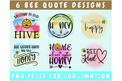 Bee Quotes Sublimation Designs Bundle, Bee Sayings PNG Files