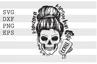 mascara messy bun coffee SVG