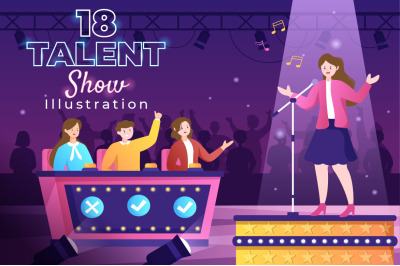 18 Talent Show and TV Quiz Illustration