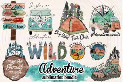 Watercolor Adventure Sublimation Bundle