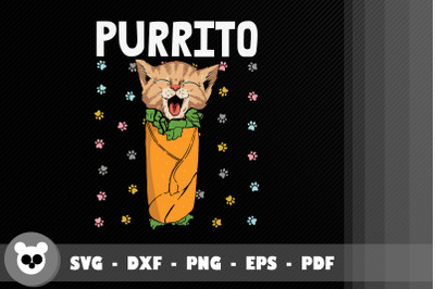 Purrito Funny Kawaii Cat In A Burrito