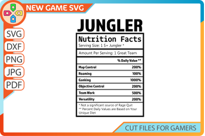Jungler nutrition facts MOBA and e-sports SVG