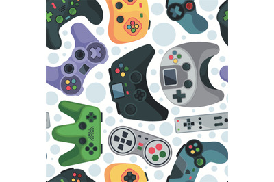 Gaming pattern. Video games gadgets console controllers smart devices