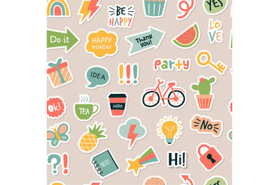 Planner sticker pattern. Journal sticky items for planning daily routi