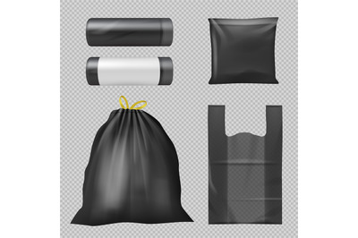 Garbage bag. Plastic containers for trash pollution industrial recycli