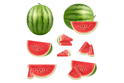 Watermelon slices. Healthy natural products big delicious berry collec