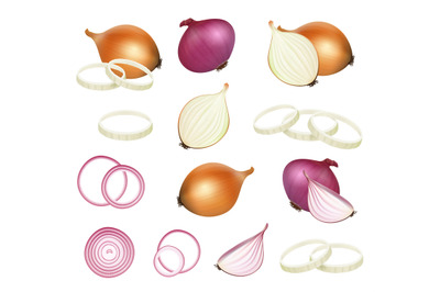 Natural onion. Kitchen healthy food sliced vegetables for eating salad