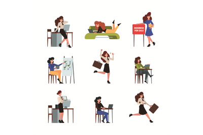 Woman working cafe. Female freelancers sitting with laptop office beau