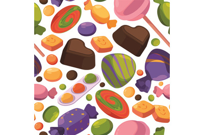 Sweets pattern. Cakes lollipop chocolate cakes textile design projects