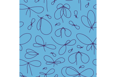 Bows pattern. Decorative loops illustration for textile design project