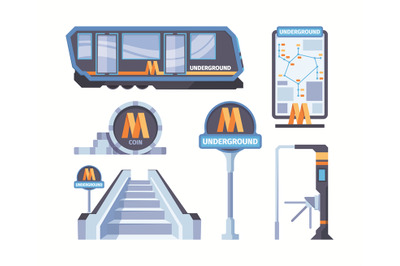 Metro symbols. City trains subway urban transportation metrobus transi