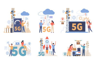 People using 5g. Users of network options&2C; urban wireless technologies