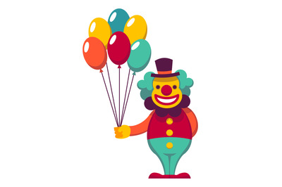 Clown with balloons. Circus symbol. Funfair mascot