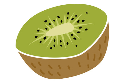 Half kiwi icon. Juicy tropical green fruit