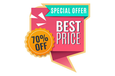 Special offer banner. Best price sale advertising