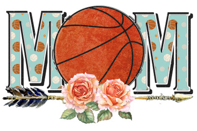 Basketball Mom Floral Sublimation