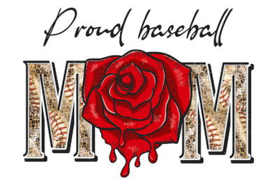 Proud Mom Baseball Sport Sublimation