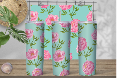 Flower tumbler design | Pink flower tumbler sublimation