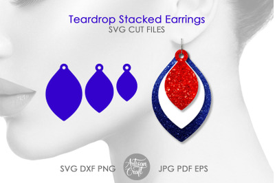 Earring SVG, Teardrop earrings SVG, Stacked Earring SVG