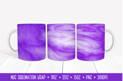 Purple Mug Sublimation Wrap. Marble Texture Mug Design