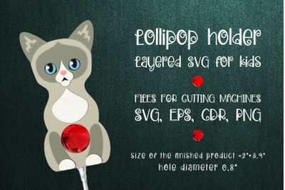 Snowshoe Cat | Lollipop Holder Template